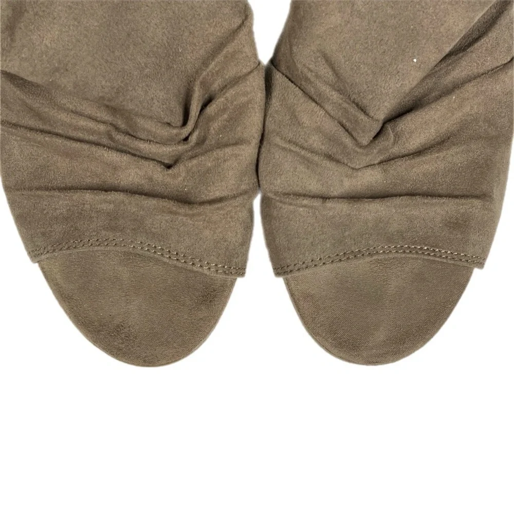 Circus By Sam Edelman | Peep Toe Taupe Ankle Bootie Chunky Heel Buckle Strap